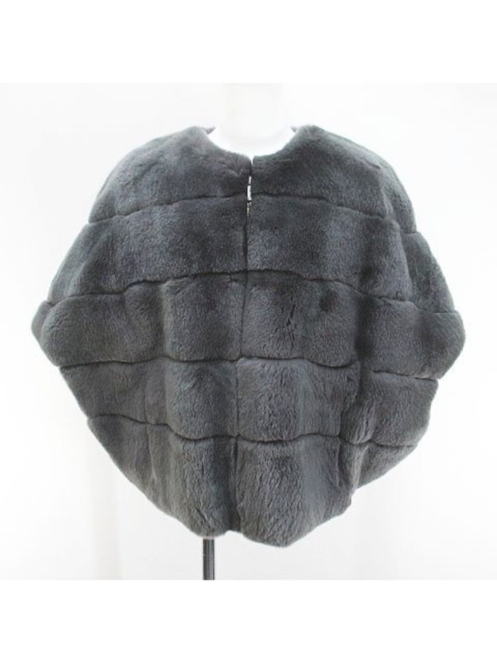 Max Mara Weekend Line Rabbit Fur Jacket Half Sleeve Fur Vest Gray Zip 36